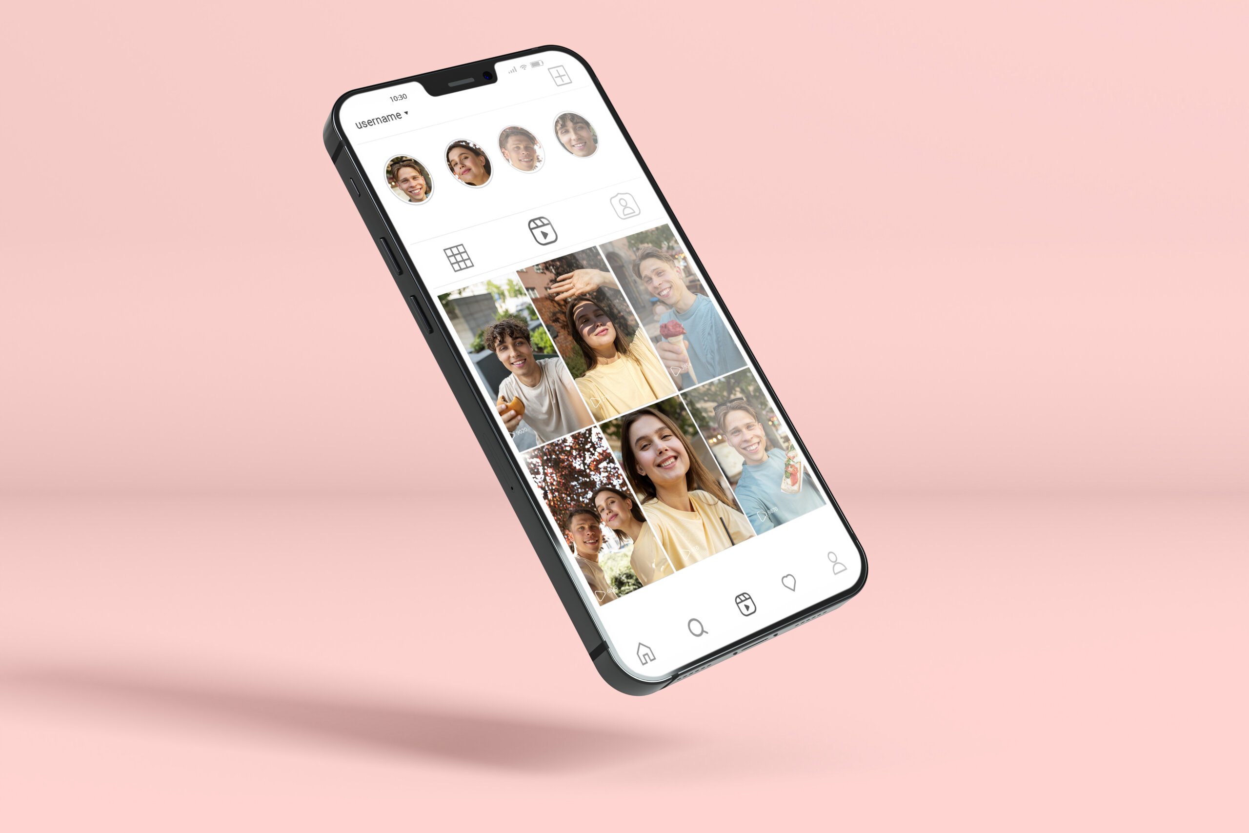 cellphone showing an instagram profile