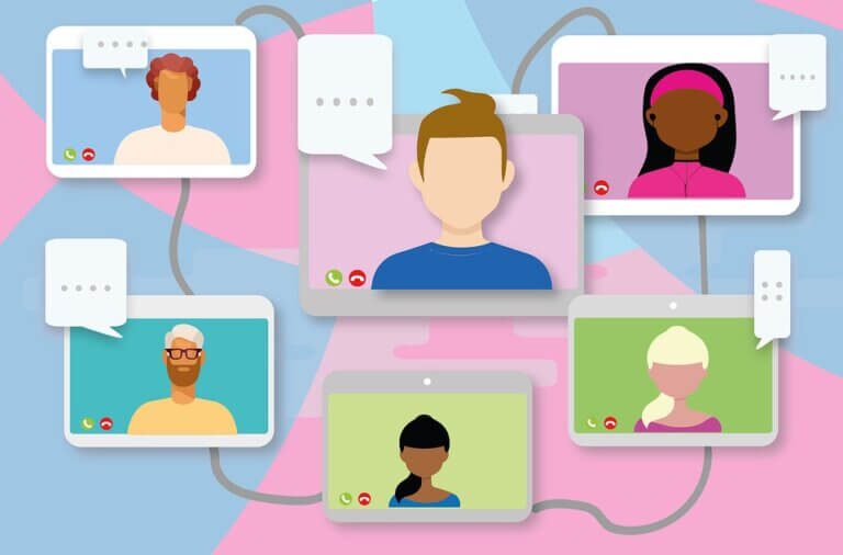 drawing os people on an online call