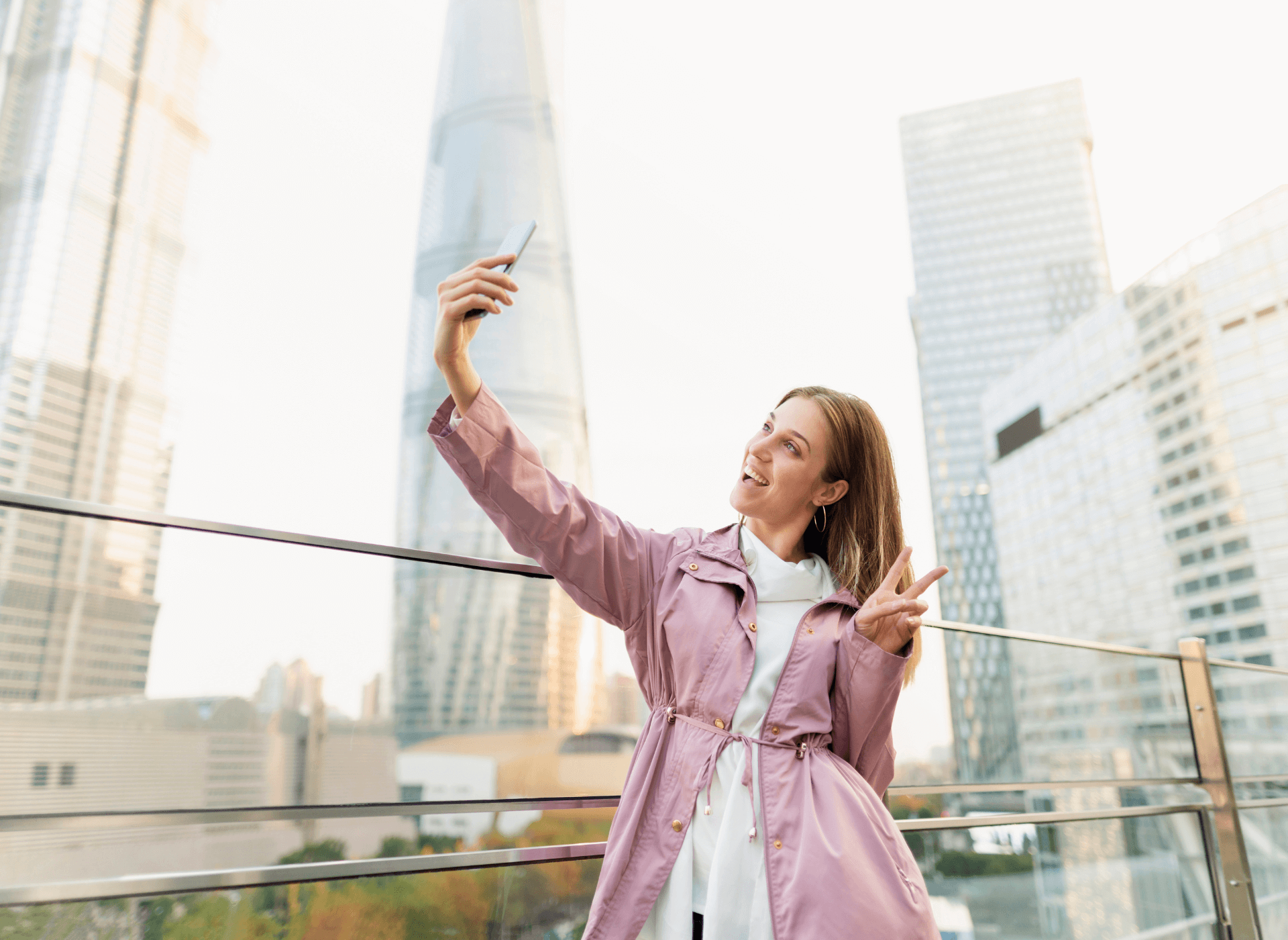 woman taking a selfie